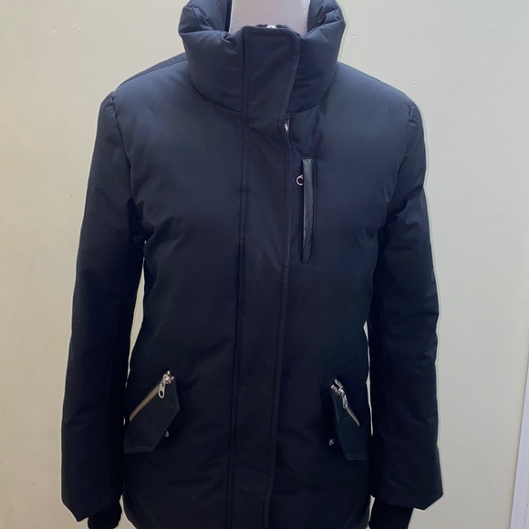 Mackage black parka luxurious down water-repellent rain windproof mid-length - Picture 2 of 15